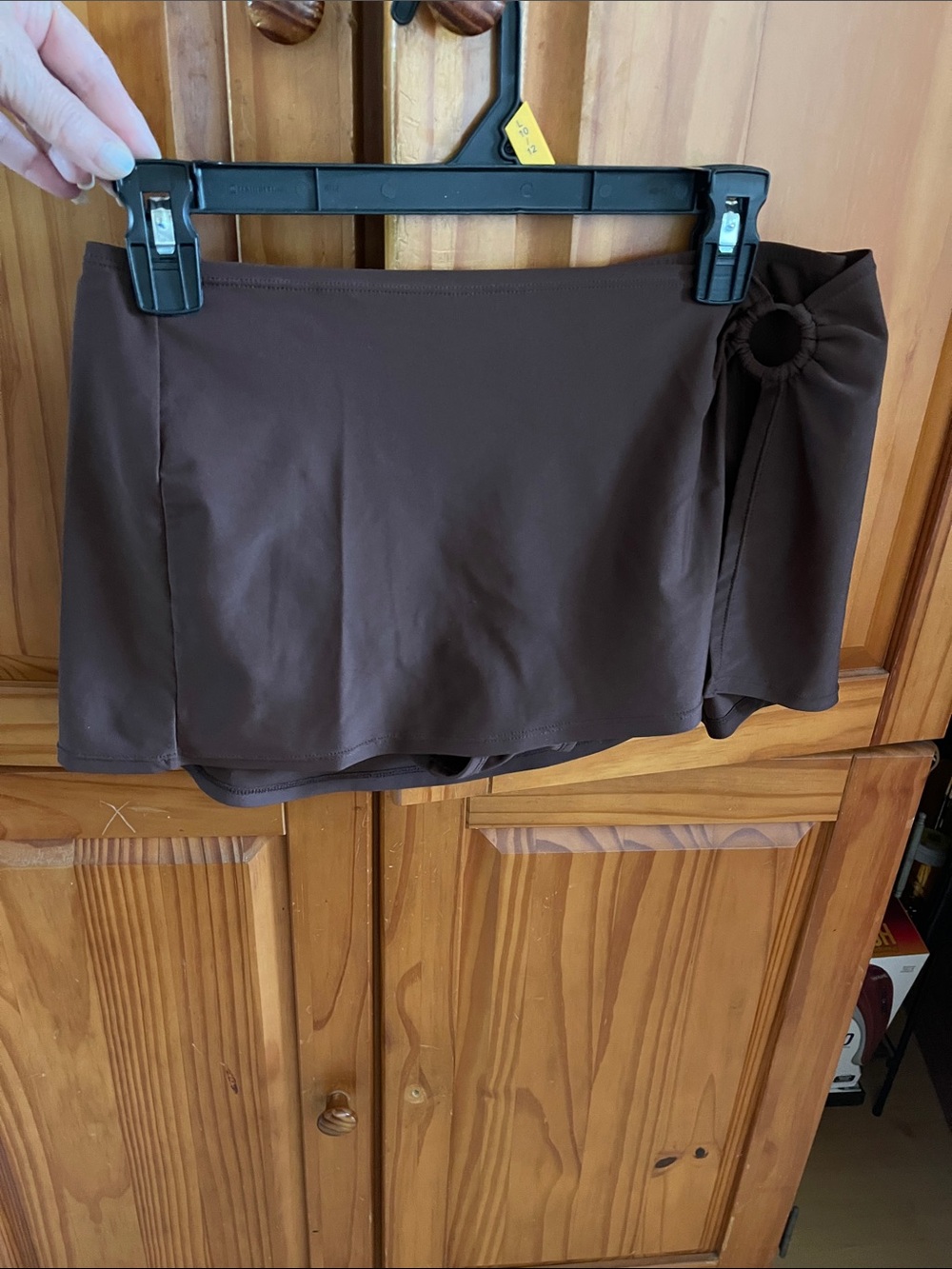 Ocean Dreams Brown Swim Skort with Side Ring Accent